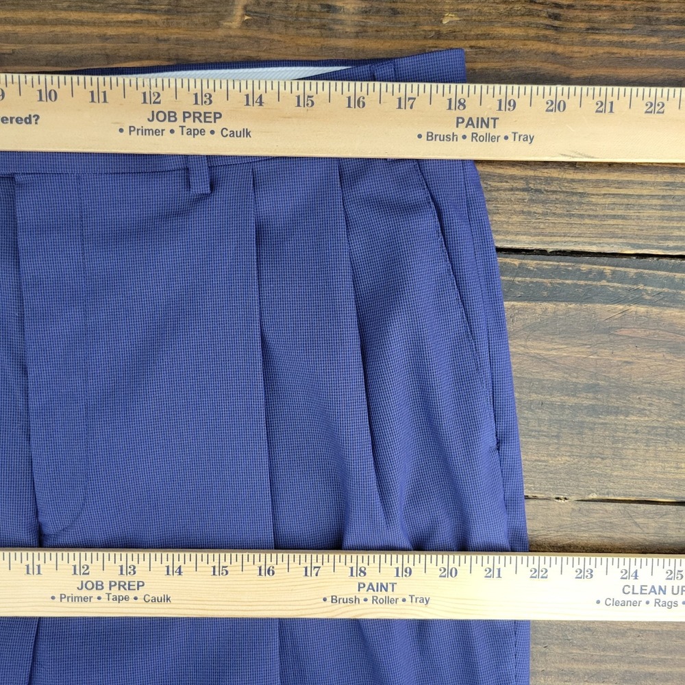 Ralph Lauren Men's Dress Pant Trousers Navy Blue Polyester Blend Pleated 36x32 - Picture 3 of 10